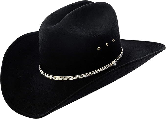 Queue Essentials Classic Cattleman Straw Cowboy Hat Western Style Pinch Front Canvas Cowboy Cowgi... | Amazon (US)