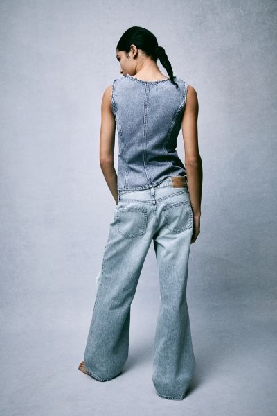 Baggy Wide Low Jeans - Light denim blue - Ladies | H&M US | H&M (US + CA)