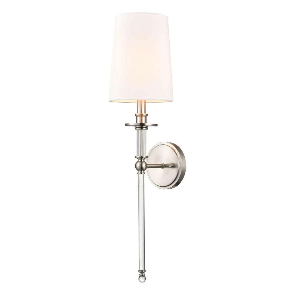 6.5 in. 1-Light Satin Nickel Sconce | The Home Depot