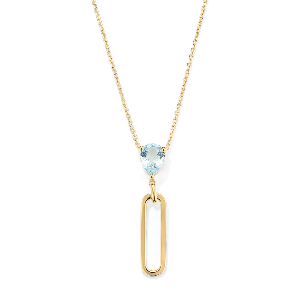 Zenith Topaz Link Pendant - Vermeil 14K Gold | Shane Co