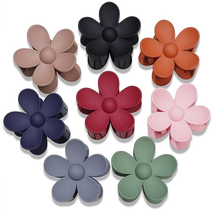 Flower Hair Clips 8PCS Hair Claw Clips Nonslip Large Claw Clips Strong Hold Durable for Women Thi... | Amazon (US)