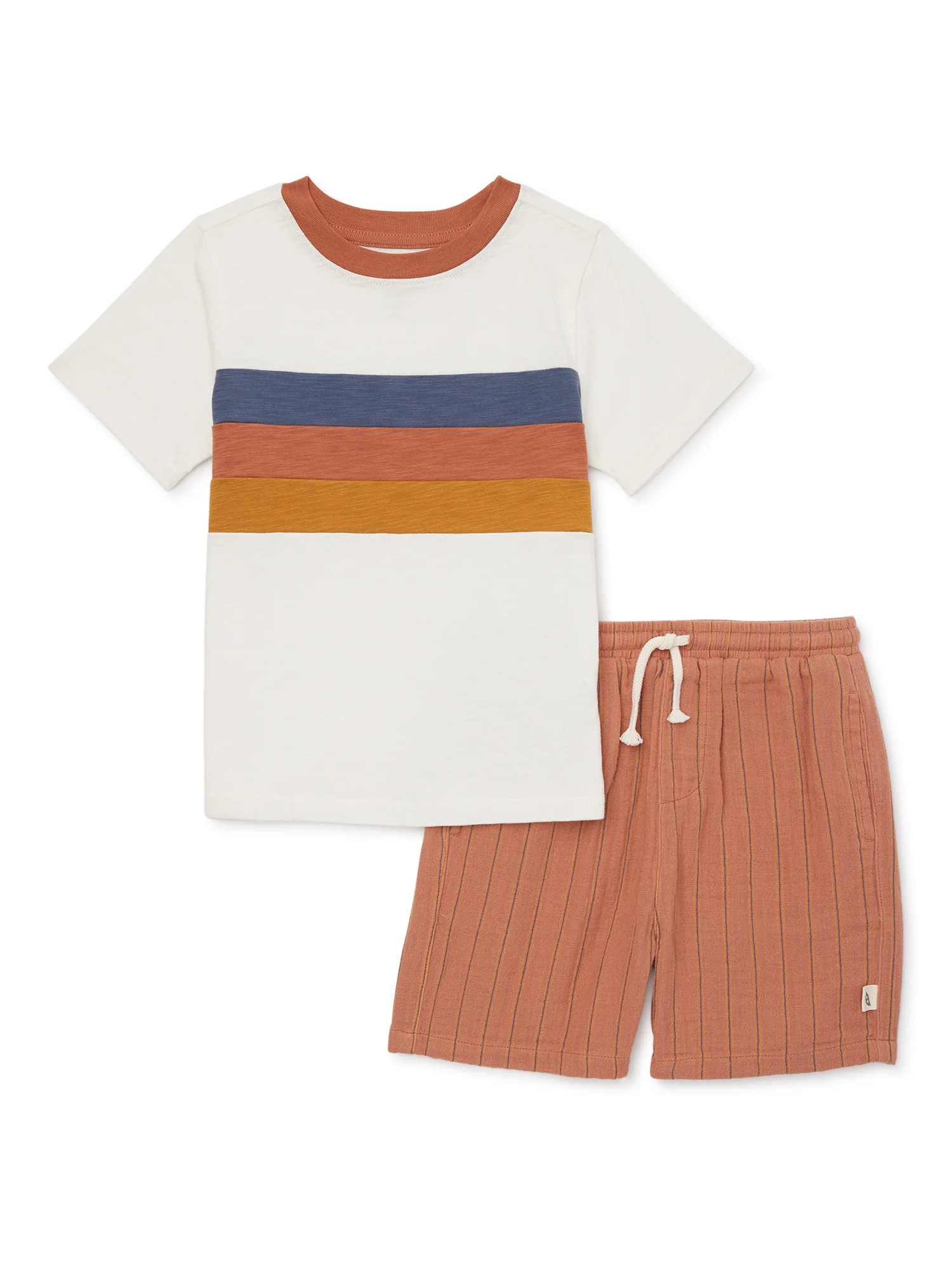 easy-peasyeasy-peasy Baby and Toddler Boys Short Sleeve Tee and Shorts Outfit Set, 2-Piece, Sizes... | Walmart (US)