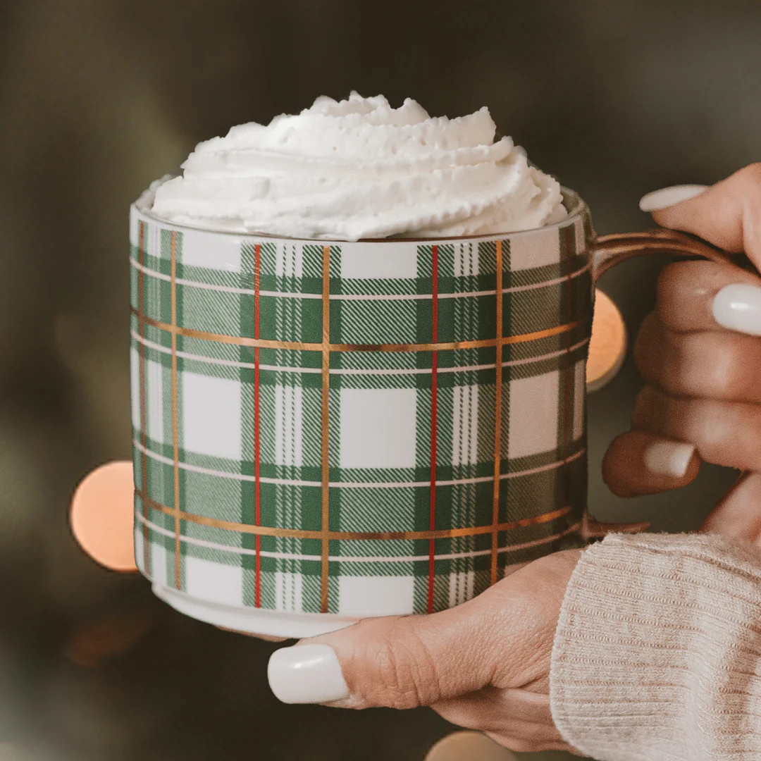 Green Plaid 17oz. Coffee Mug | Sweet Water Decor, LLC