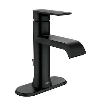 Genta Single Hole Single-Handle Bathroom Faucet in Matte Black | The Home Depot