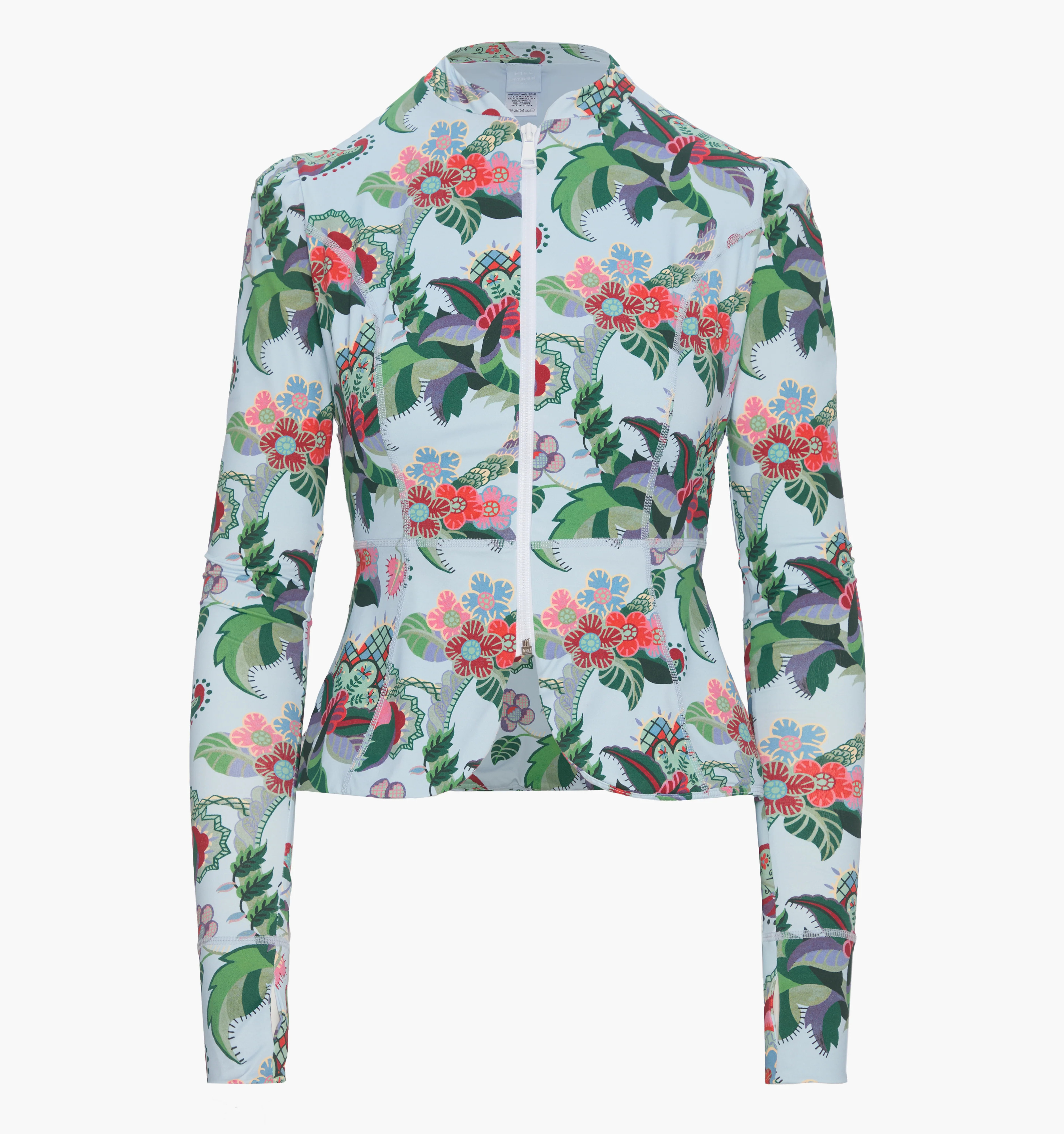 The Alexia Rashguard - Light Blue Jungle Floral | Hill House Home US