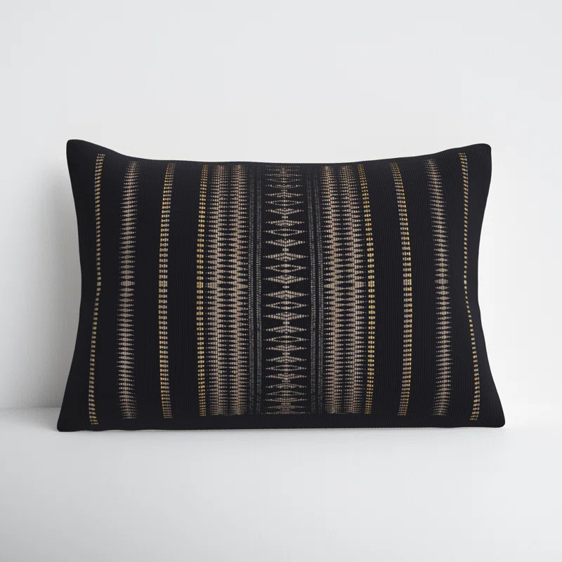 Taren Embroidered Cotton Lumbar Throw Pillow | AllModern