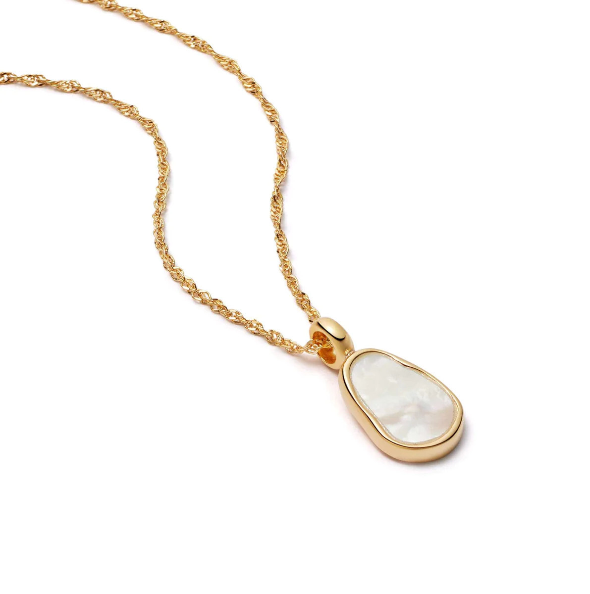 Mother Of Pearl Necklace 18ct Gold Plate | Daisy London Jewellery