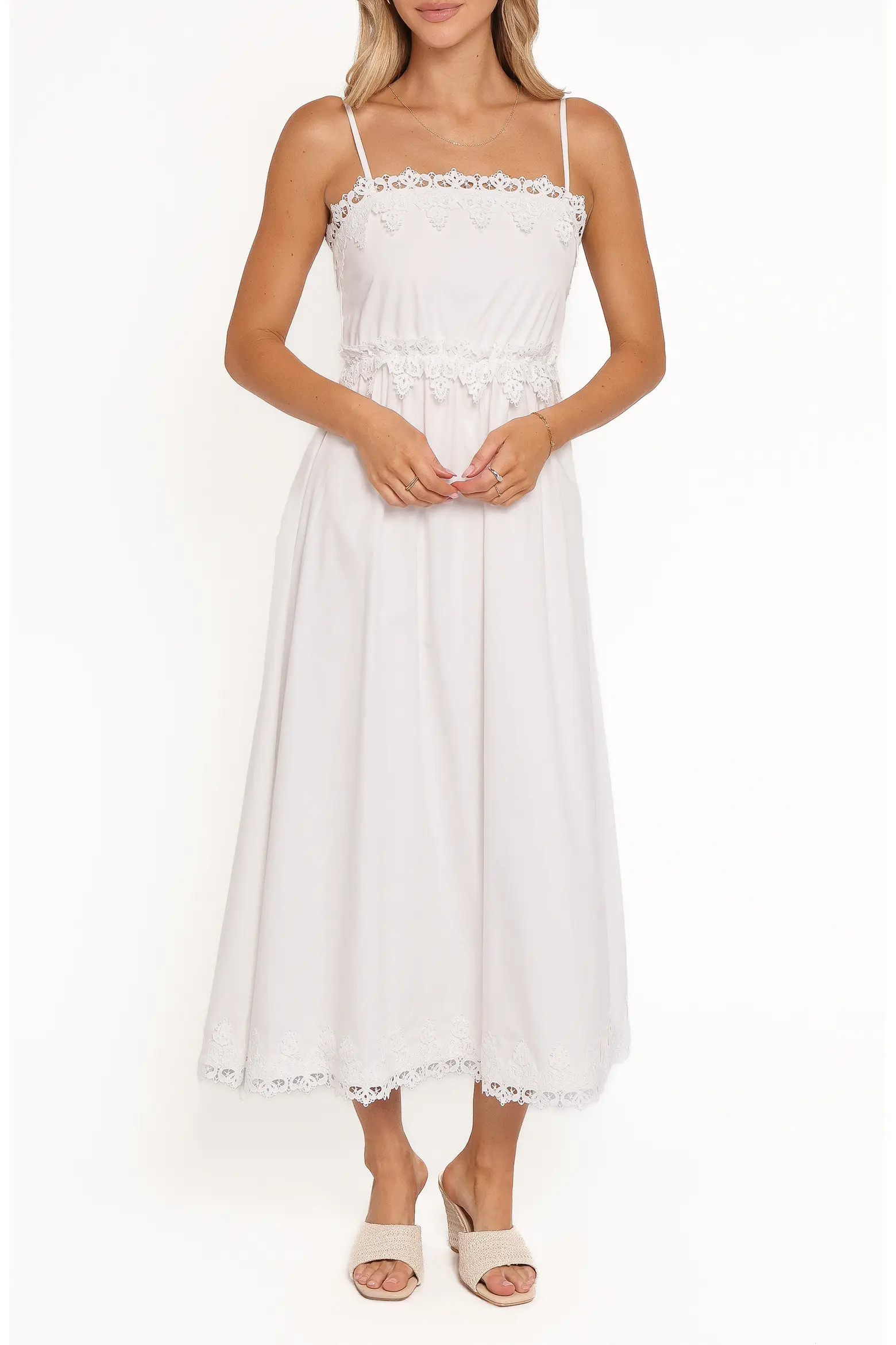 Kiana Lace Trim Cotton Midi Dress (Women) | Nordstrom | Nordstrom