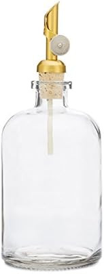 Glass Mouthwash Dispenser | Recycled Clear Glass Self Pour Spout Mouthwash Dispenser + Cooking Oi... | Amazon (US)