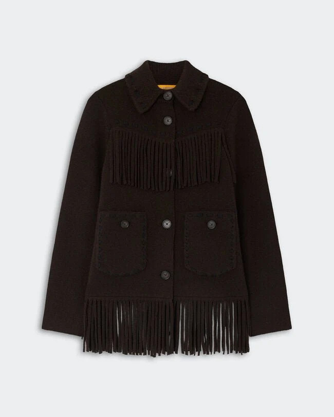 Western Fringe Jacket - Burnt Cocoa | Guest In Residence