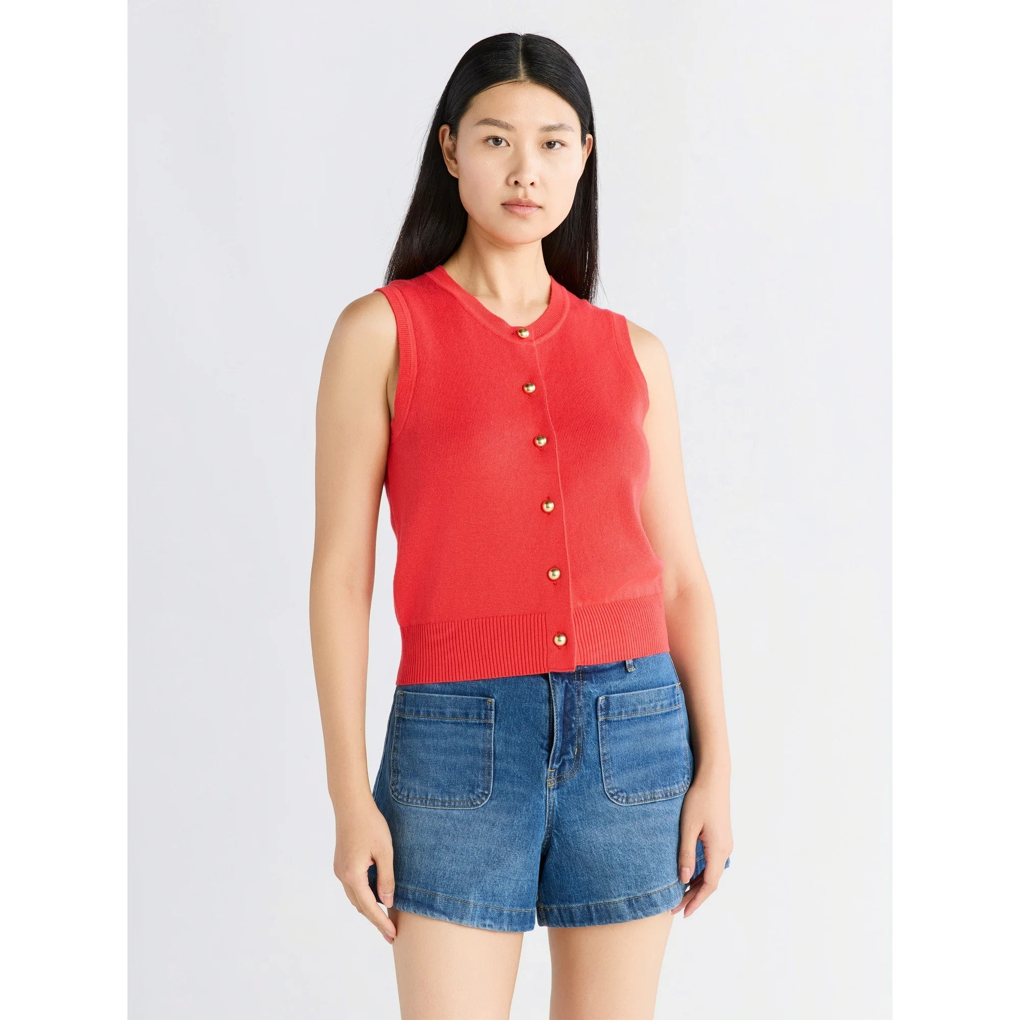 Free Assembly Women's Sleeveless Cardigan Sweater, Lightweight, Size XS-2XL | Walmart (US)