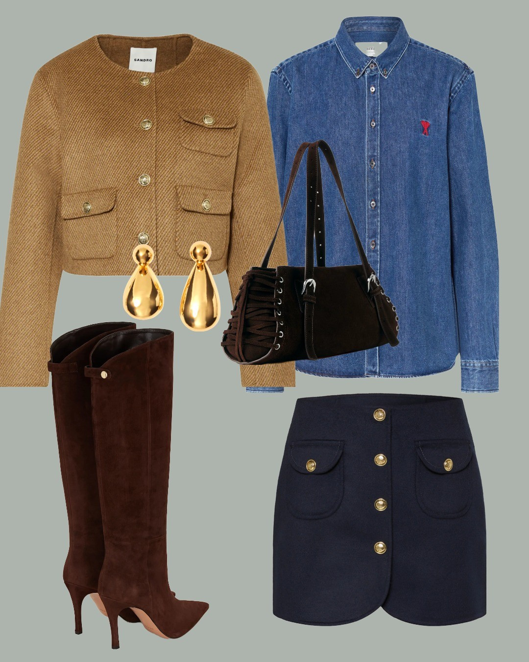 Cropped Jacket Sandro with Ami Paris blouse & skirt also Sandro

#LTKautumn #LTKstyletip #LTKpartywear