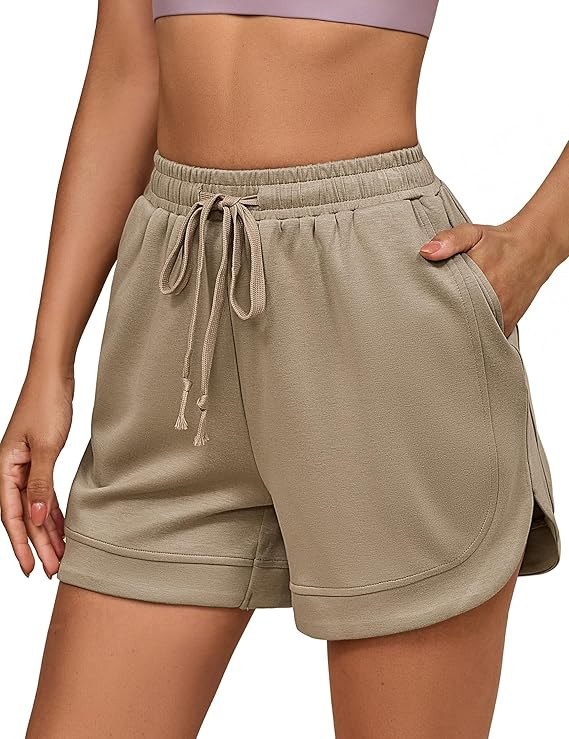 luvamia Sweat Shorts for Women High Waisted Pull On Elastic Waist Loose Fit Comfy Lounge Casual S... | Amazon (US)
