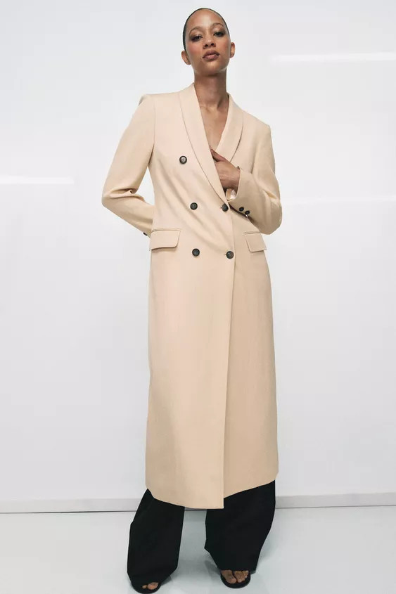 ZW COLLECTION FLOWY DOUBLE-BREASTED COAT | Zara US