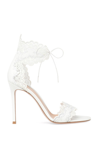 Evie Lace-Trimmed Leather Sandals | Moda Operandi (Global)