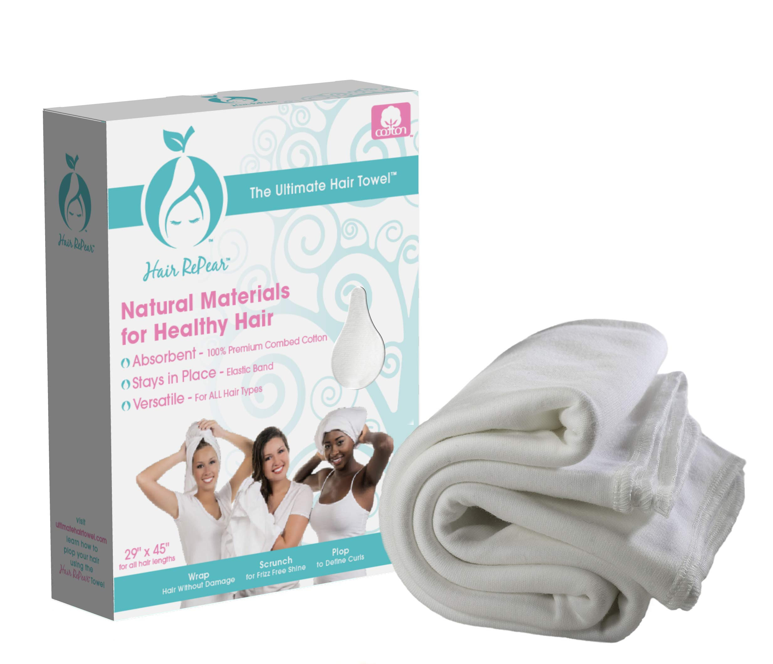 Hair RePear Ultimate Hair Towel - Anti Frizz Premium Cotton Product to Enhance Healthy Natural Hair  | Amazon (US)