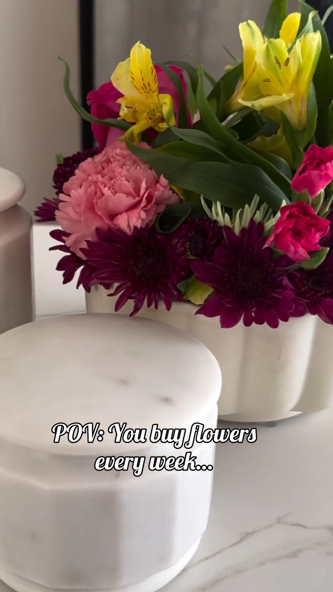 POV: You buy flowers every week, not because you have to, but because loving yourself means surrounding yourself with beauty.

This is your reminder to create joy in the in-between. 💐

What little rituals do you keep just for yourself?

#Homedecor #flowerarrangement #freshflowers #flowerdecor

#LTKHome #LTKStyleTip #LTKFindsUnder50