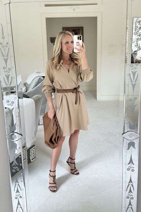 Brochu Walker Amaia dress with their wrap belt 
YSL Cassandra wedge espadrilles 

#LTKover40 #LTKstyletip #LTKSeasonal