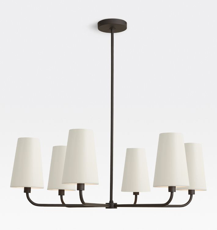 Ansel 34" Chandelier, Metal Shades | Rejuvenation
