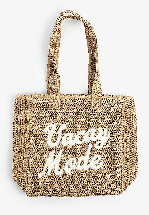 Vacay Mode Raffia Tote Bag | Maurices