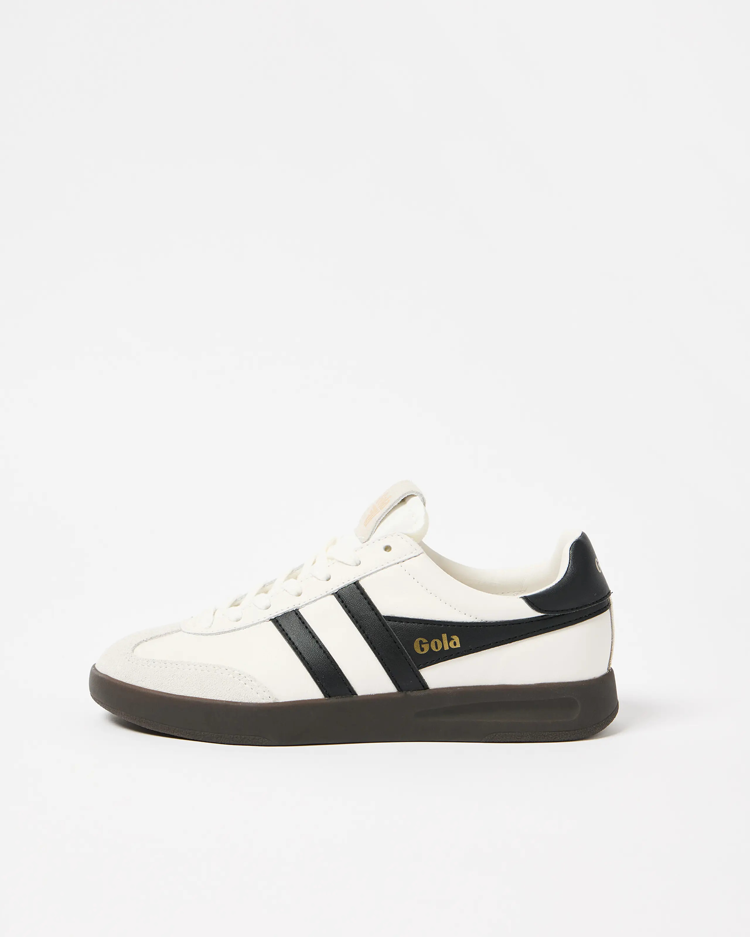 Gola Cyclone Leather White & Black Trainers | Oliver Bonas | Oliver Bonas (Global)