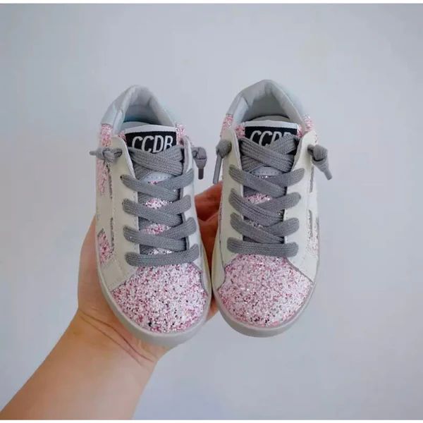 pink glitter star sneakers | elfin los angeles
