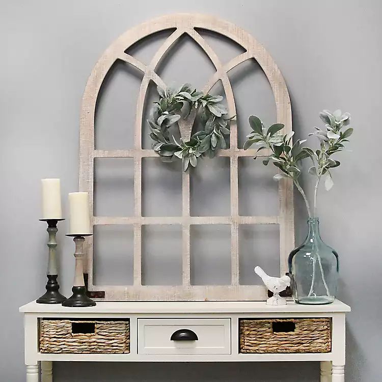 Distressed Natural Arch Window Wooden Plaque | Kirkland's Home