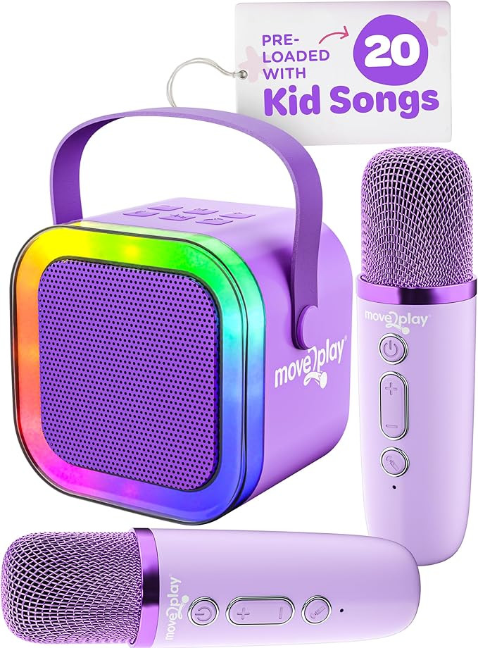 Move2Play, Mini Karaoke Machine for Kids | Includes 20+ Kids Songs | 2 Microphones | Connect with... | Amazon (US)