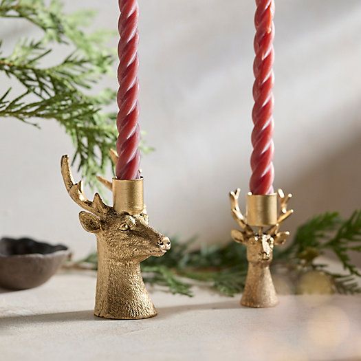 Gilded Stag Taper Candle Holder | Terrain