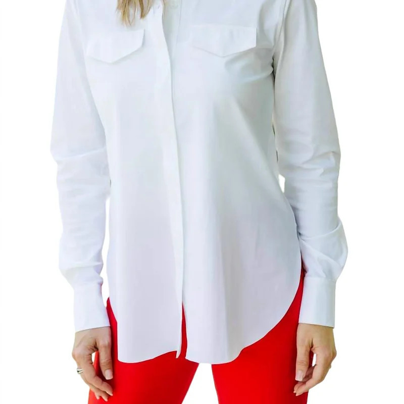 Lysse Brinkley Button Down Shirt In White - White - S | Verishop