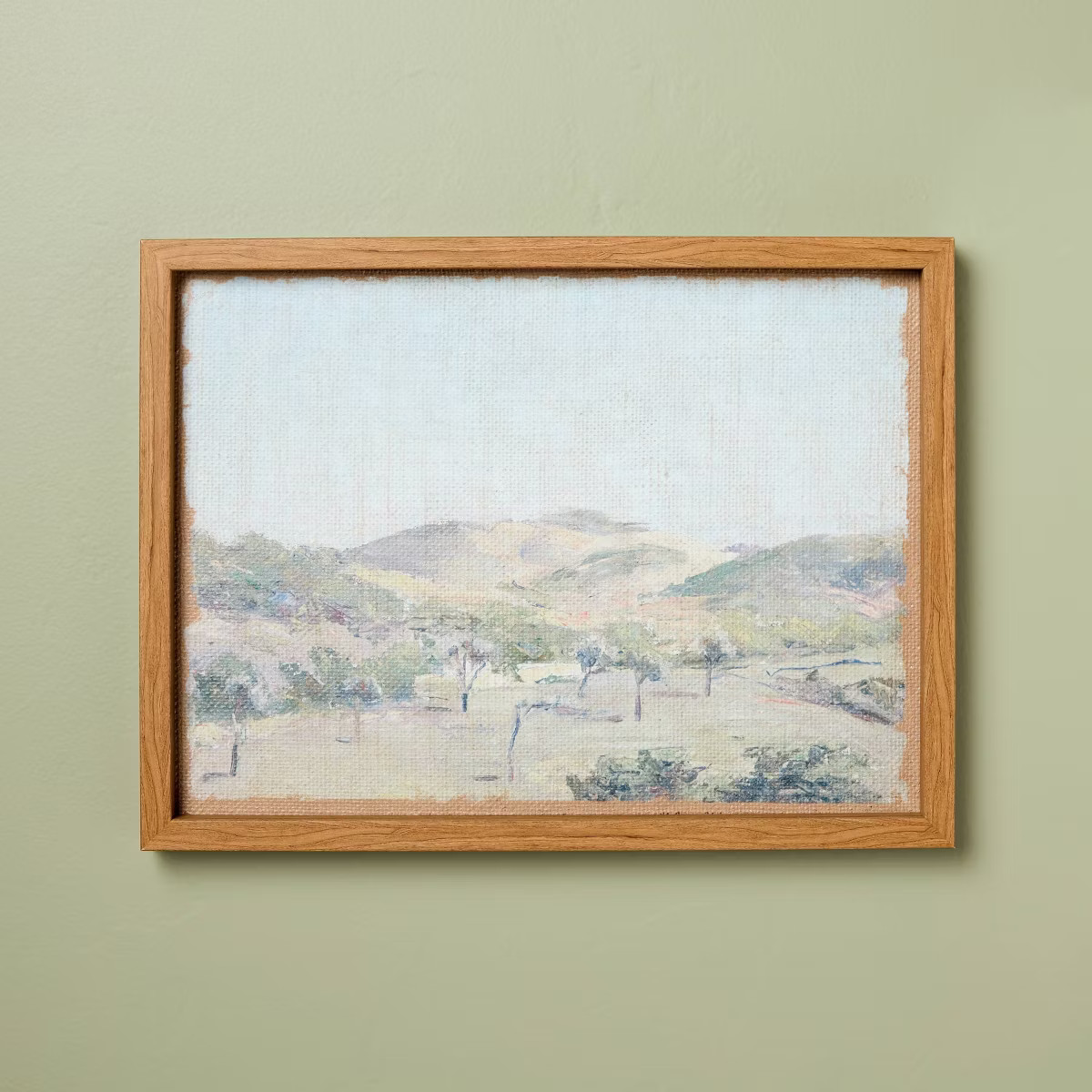 12"x14" Mountain on Burlap Wall Art - Hearth & Hand™ with Magnolia | Target