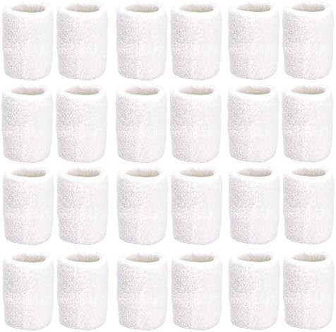 Unique Sports Athletic Performance Team Pack of 24 Wristbands (12 Pair), White | Amazon (US)