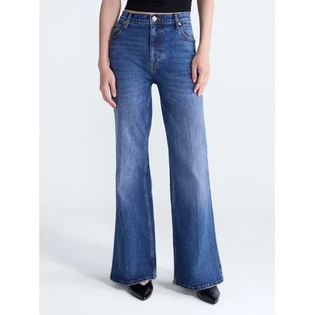 Scoop Women's and Women's Plus High Rise Creased Flare Jean, Sizes 0-28W | Walmart (US)