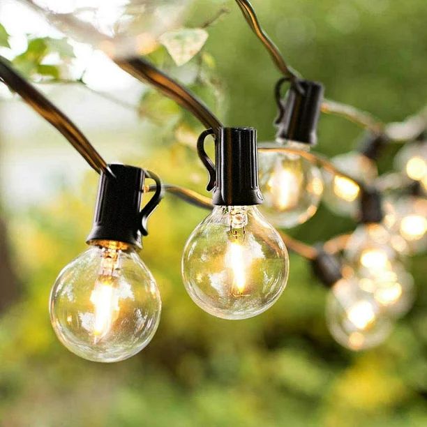 Globe String Lights, 50Ft G40 Outdoor String Lights with 50 Pcs 5W Clear Bulbs (4 Spare), 2200K W... | Walmart (US)