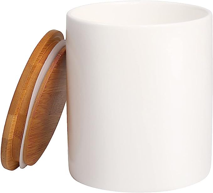 Food Storage Jar, 35.47 FL OZ (1050 ML), 77L Ceramic Food Storage Jar with Airtight Seal Bamboo L... | Amazon (US)