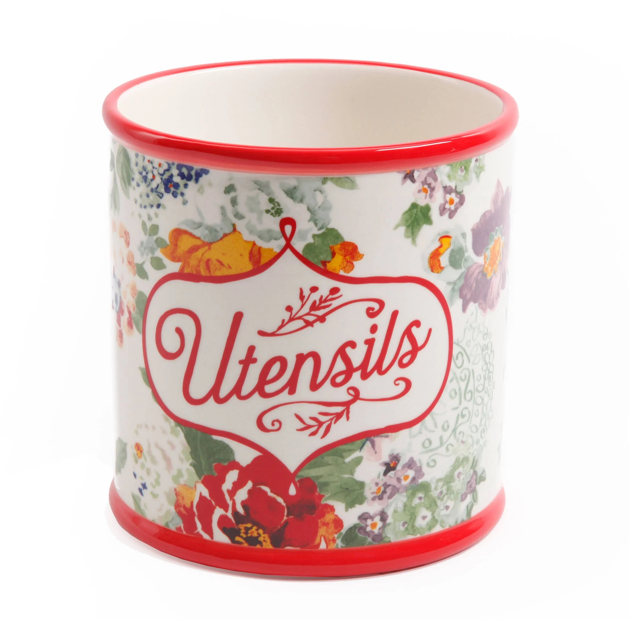 The Pioneer Woman Country Garden Stoneware Utensil Holder, 7 inch | Walmart (US)