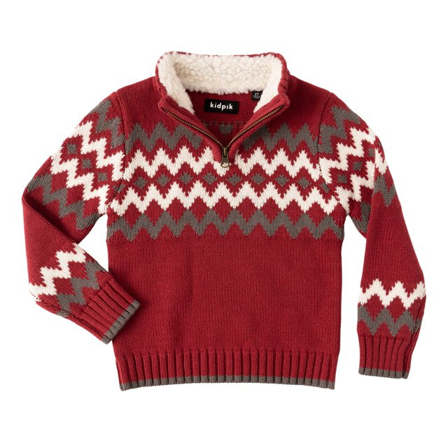 KIDPIK Boys Long Sleeve Zip Neck Fair Isle Sweater, Size: 12 Months - XXL (16) - Walmart.com | Walmart (US)
