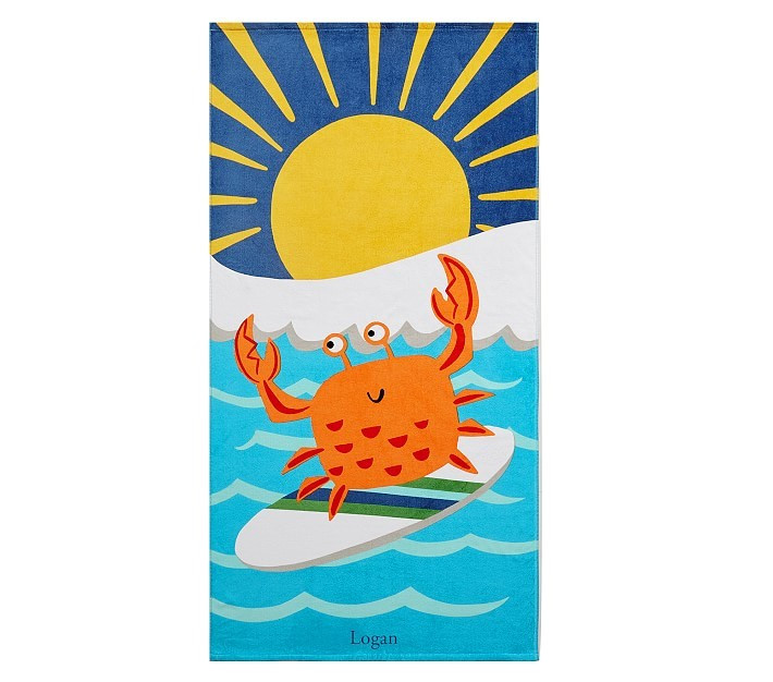Surf Crab Kid Beach Towel | Pottery Barn Kids