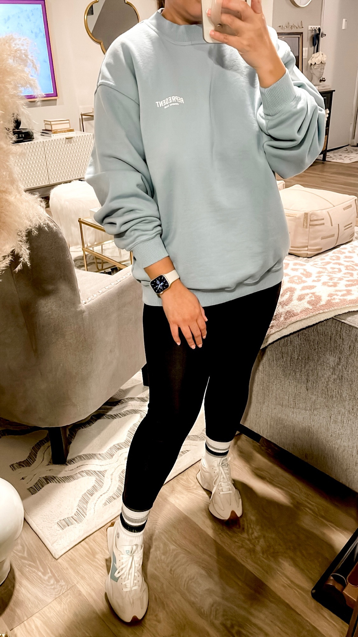 Represent Clothing Sweatshirt in Powder Blue size small.
New Balance 327
