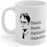 Bears Beets Battlestar Gallactica - Dwight Schrute The Office White Ceramic Mug 11 Oz Printed On Both Sides | Etsy (US)