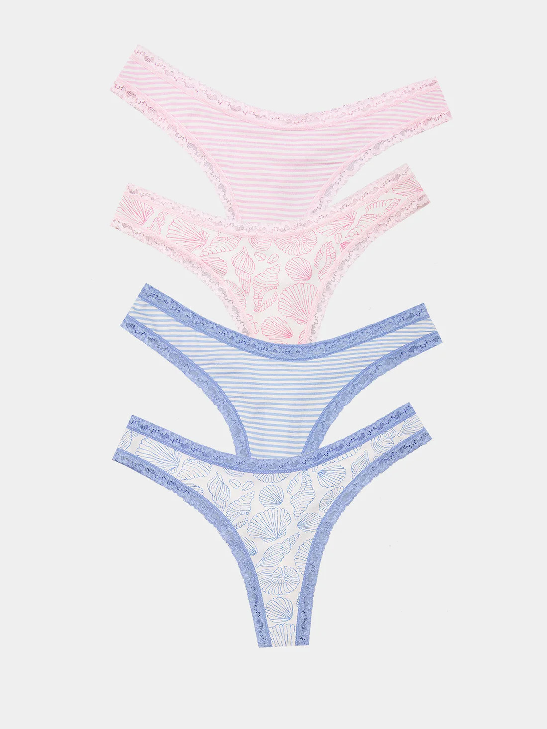 Marea X S&S Thong Four Pack - Mixed | Sustainable TENCEL™ Underwear | Stripe and Stare