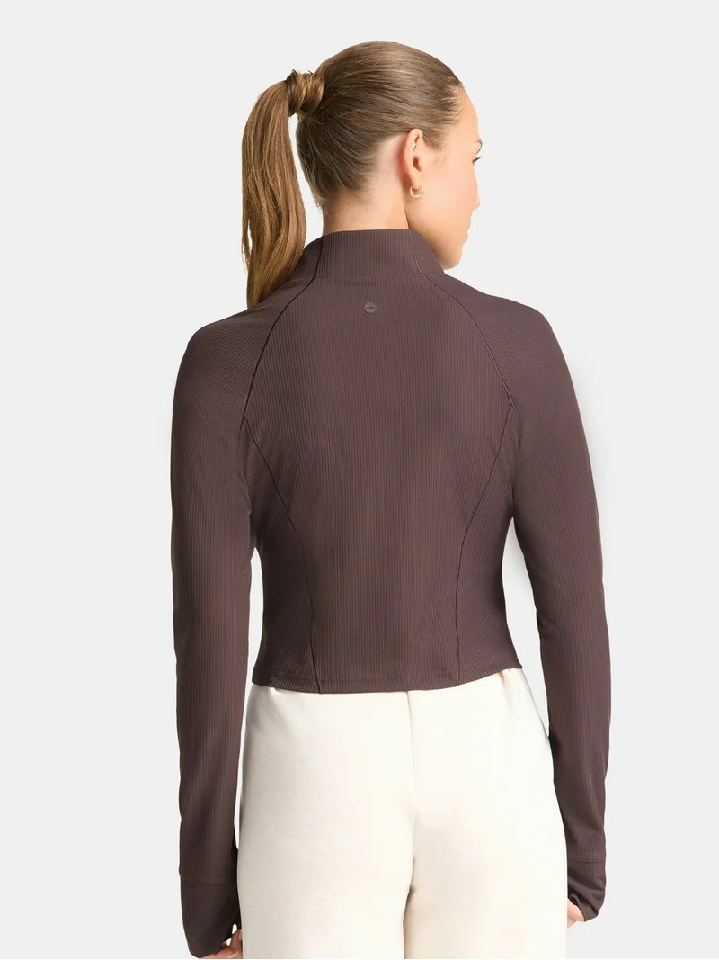 Avia Women's Ribbed SoftSculpt Jacket, Sizes XS-XXXL | Walmart (US)