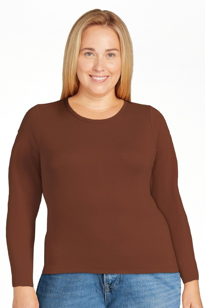 Free Assembly Women's Ribbed Crewneck Top with Long Sleeves - Walmart.com | Walmart (US)