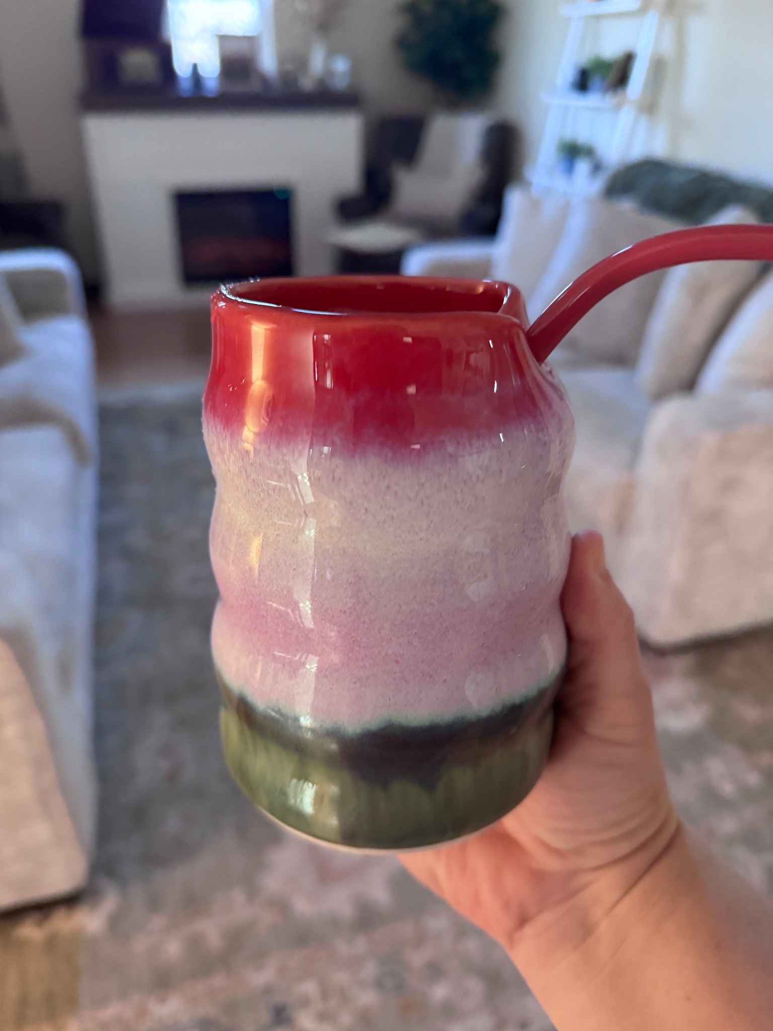 Love this coffe mug from Walmart. Giving Anthro vibes on a budget 