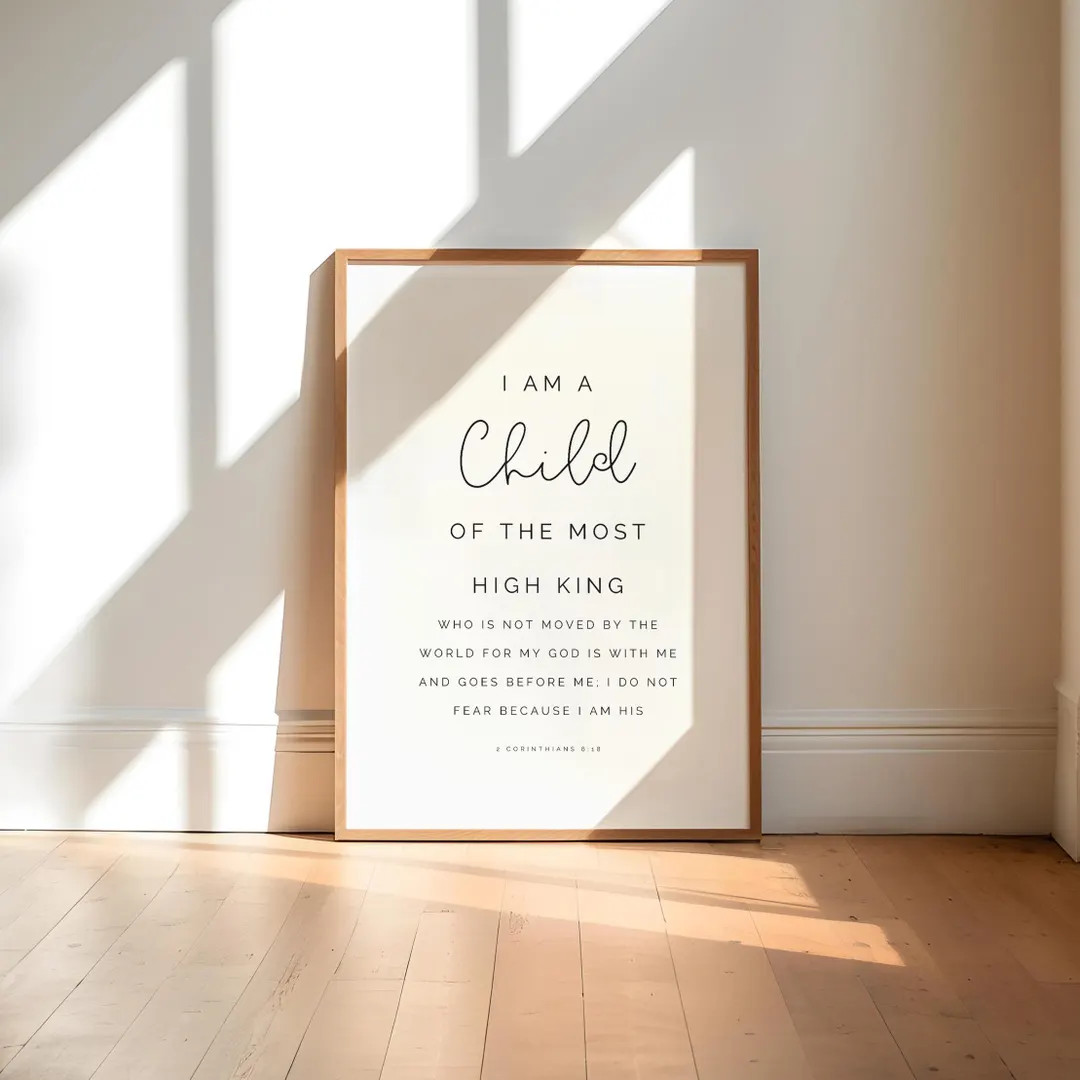 2 Corinthians 6:18, I Am a Child of the Most High King, Christian Nursery Printable, Nursery Bibl... | Etsy (US)