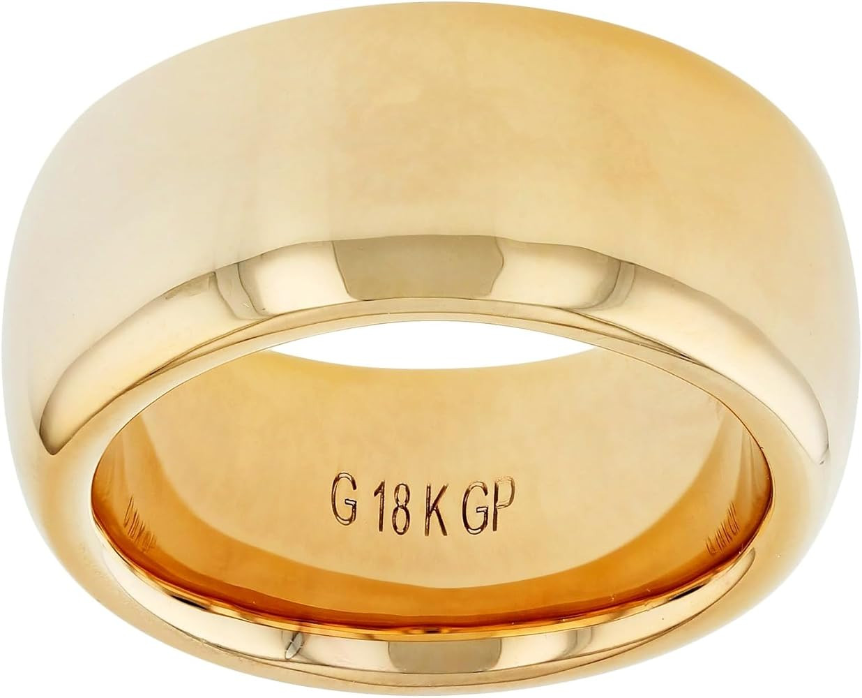 JTV 18k Yellow Gold Over Bronze Ring - Gold Band for Men and Women - Gold Wedding Band - 18k Gold... | Amazon (US)