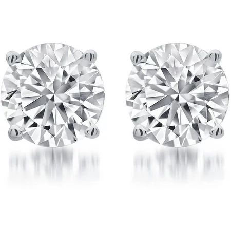 1/4 Carat T.W. Round White Diamond Sterling Silver Stud Earrings | Walmart (US)