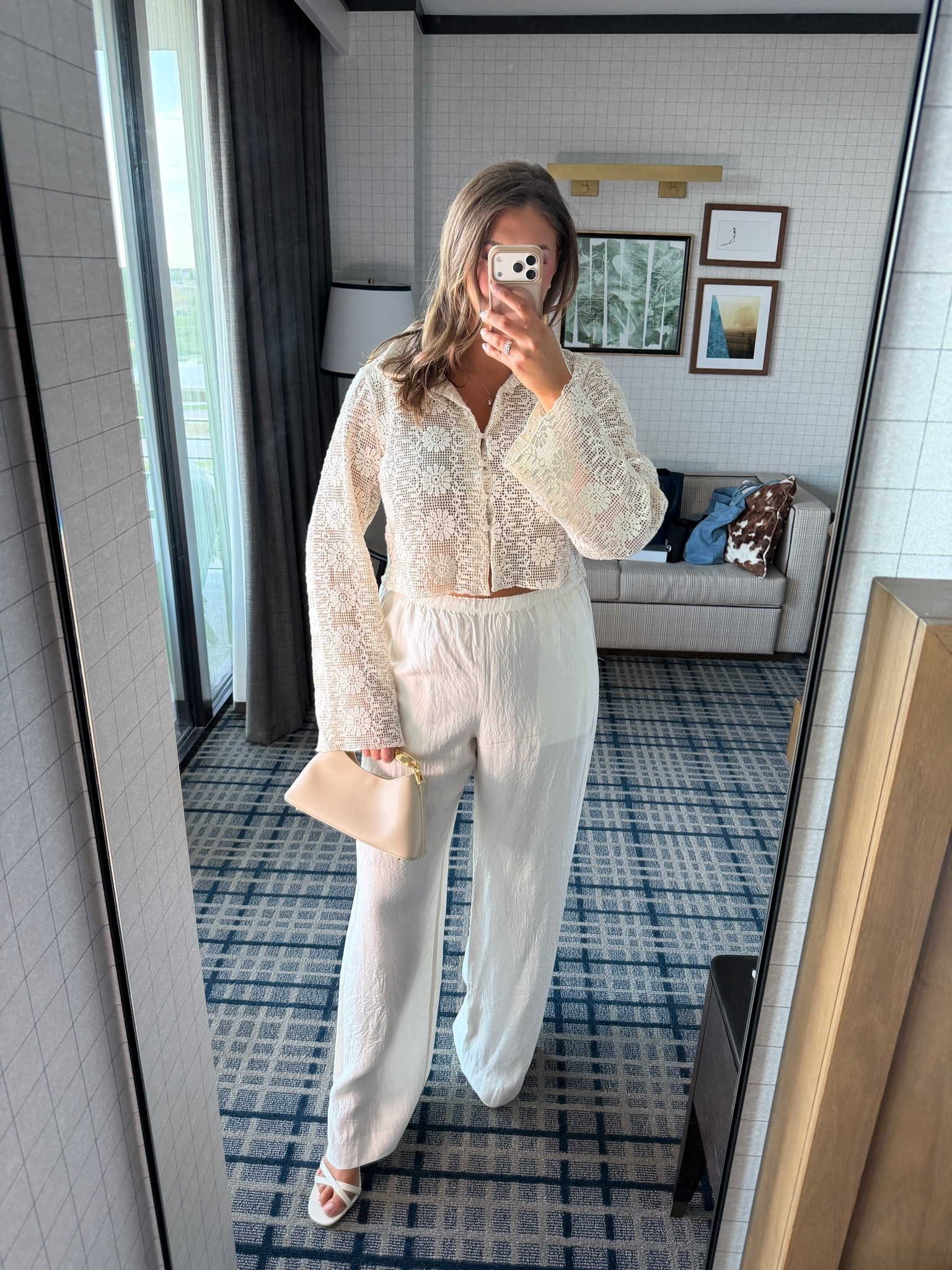 Neutral summer outfit 🤍 crochet top, flowy white pants, and simple accessories for an effortless elevated look.

white outfit idea, crochet top outfit, neutral summer style, vacation outfit, resort wear, summer date night outfit, size 14 style, size large outfit, midsize fashion, elevated casual outfit

#LTKCon #LTKTravel #LTKMidsize
