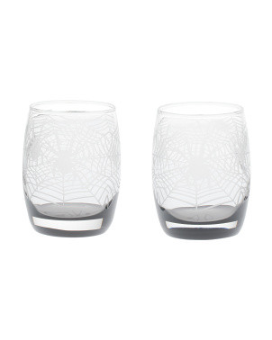 Set Of 2 Spider Web Double Old Fashioned Glasses | Halloween | Marshalls | Marshalls