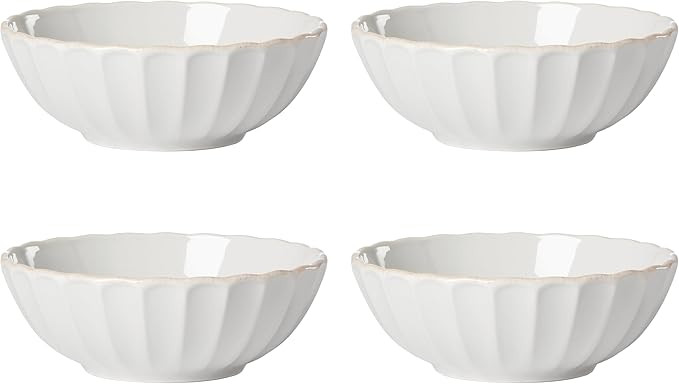 Lenox French Perle Scallop 4-Piece Bowl Set, 4.00 LB, White | Amazon (US)